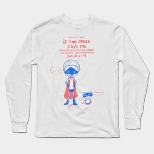 Save me - Aimee Mann - Cartoon super hero version with lyrics Long Sleeve T-Shirt